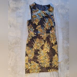 The Limited Brown Leaf Print Dress, Size 6